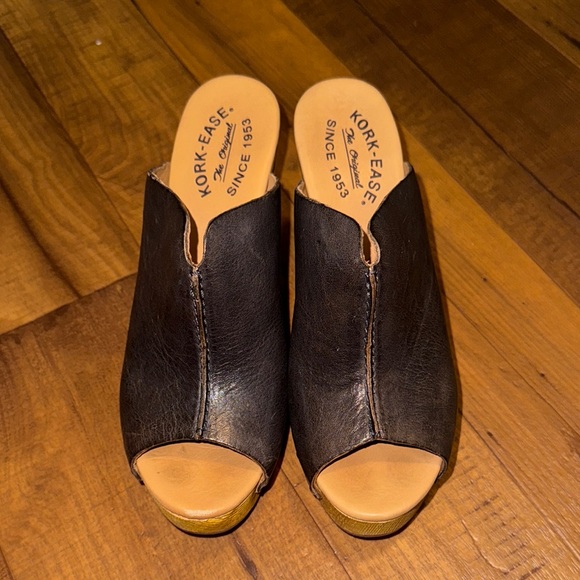 Kork-Ease Shoes - Kork-Ease Black Leather Mules